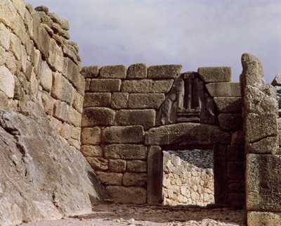View of the Lion Gateway at the Entrance to the Palace by Mycenaean
